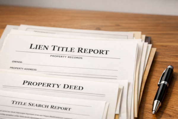 Homeowner reviewing HELOC documents at desk