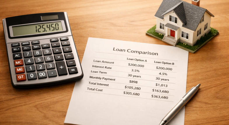Side-by-side loan cost comparison chart
