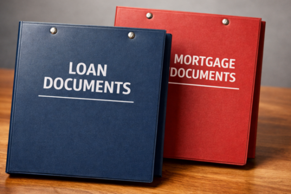 Two stacked mortgage liens on a house