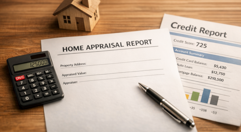 Lender reviewing home equity loan documents