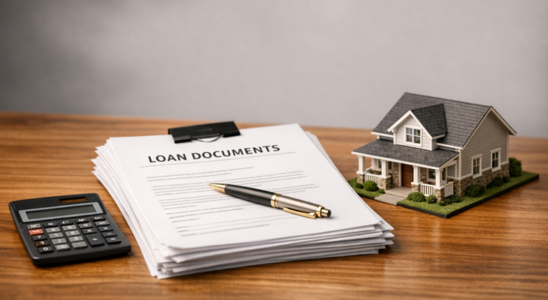 Lender reviewing junior lien loan documents