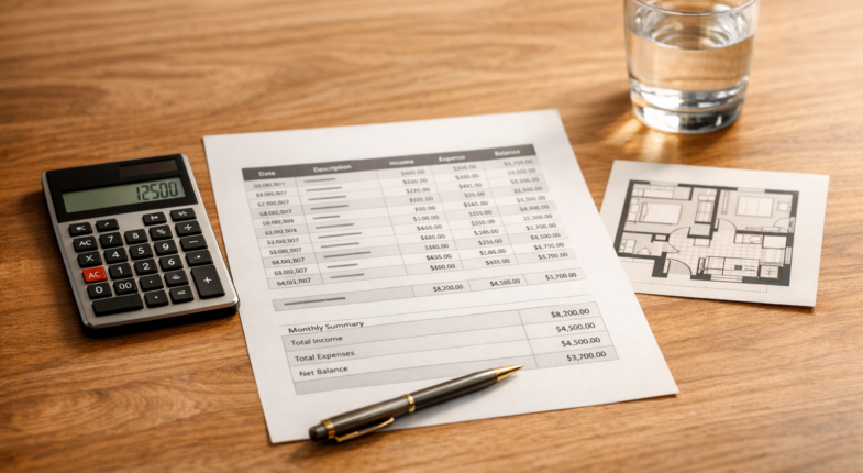 Investor reviewing layered real estate funding strategy