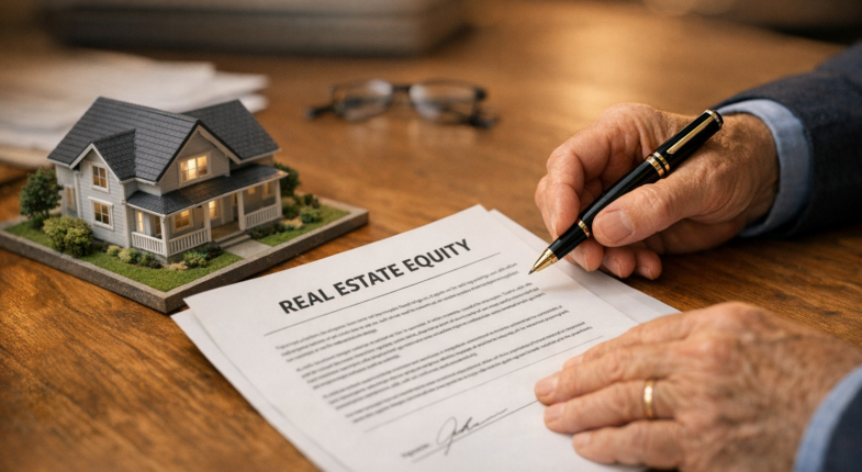 Investor reviewing second trust deed documents