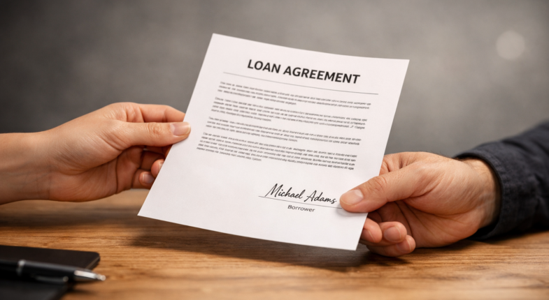 Unlicensed private lender reviewing loan documents