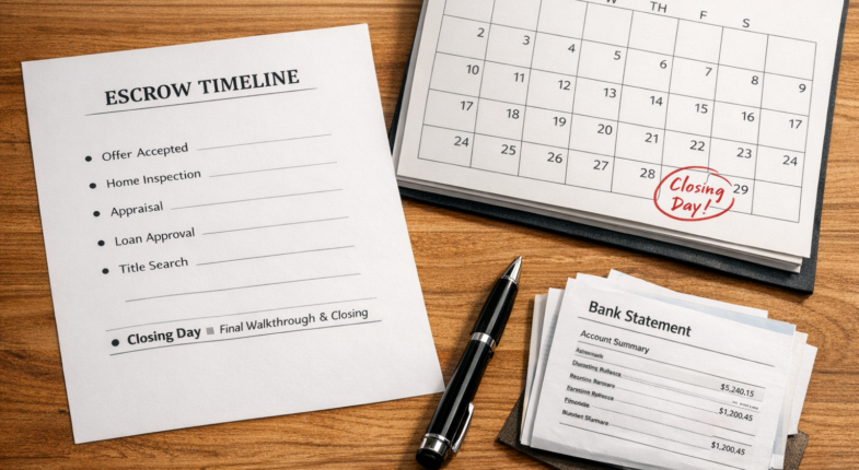 Escrow timeline with overlapping property transactions