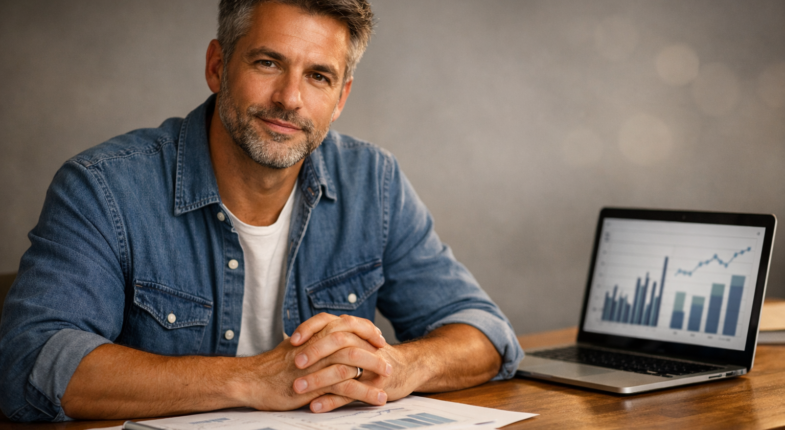 Couple reviewing home equity loan documents