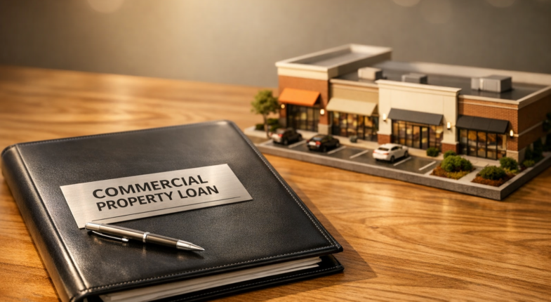 Appraiser reviewing commercial property loan documents