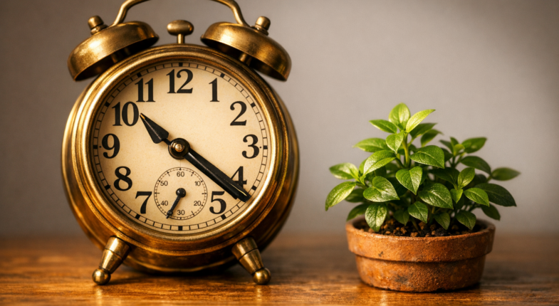 Countdown clock beside real estate documents